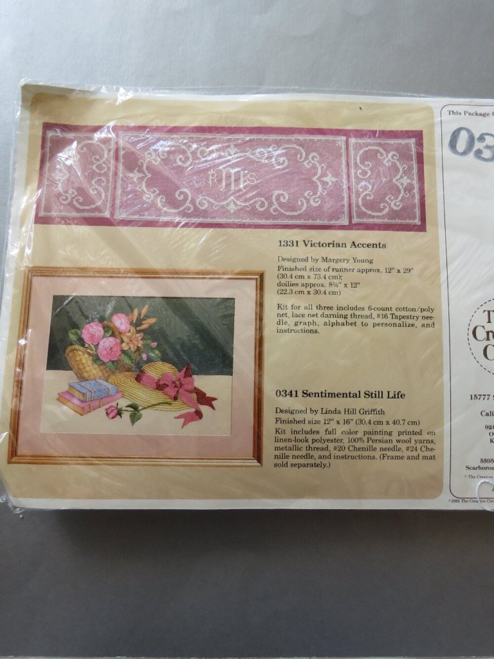 Sentimental Still Life The Creative Circle 12” x 16” Vintage Needlepoint Kit